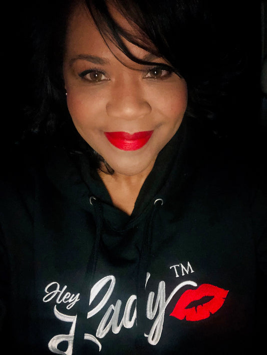 Hey Lady💋™  Embroidered Hooded Sweatshirt